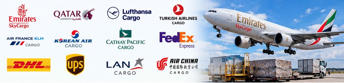 Emirates SkyCargo, Qatar Airways Cargo, Turkish Cargo, Lufthansa Cargo, Air France KLM Cargo, Cathay Cargo, Korean Air Cargo, Air China Cargo, LATAM Cargo